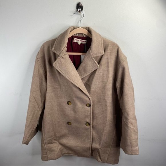 Free People Hannah Slouchy Blazer Camel Pecoat - Picture 2 of 8